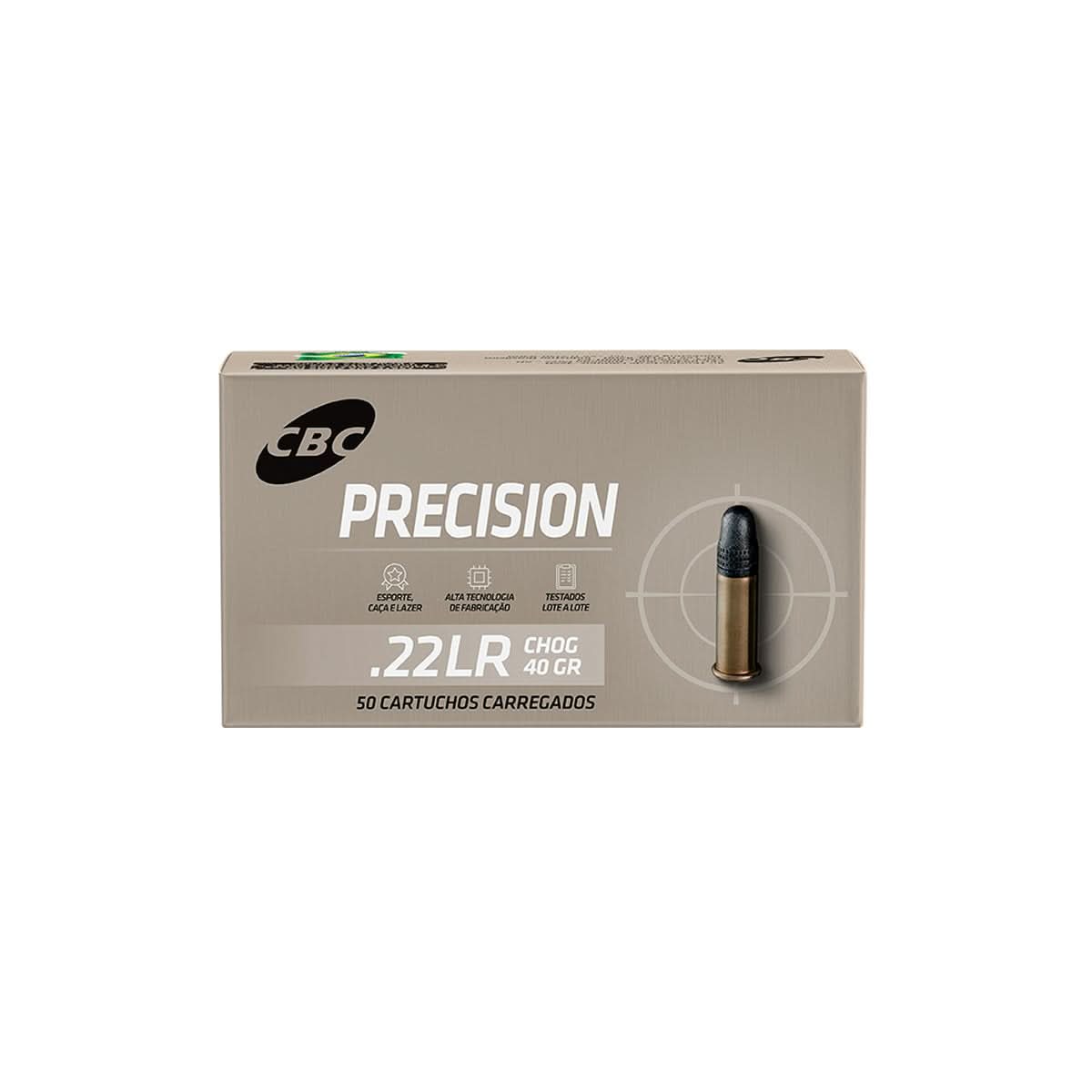 Cartucho CBC 22 LR 40gr Precision Subsonico (50un)